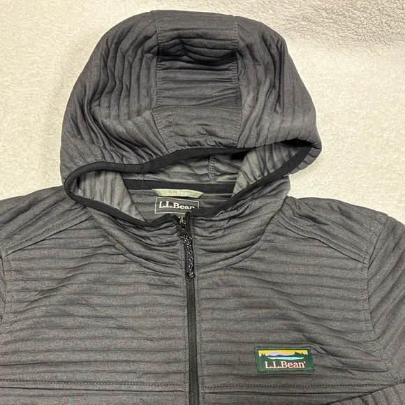 Ll bean charcoal grey Women's Airlight Knit Full-Zip hoodie small - Picture 2 of 8